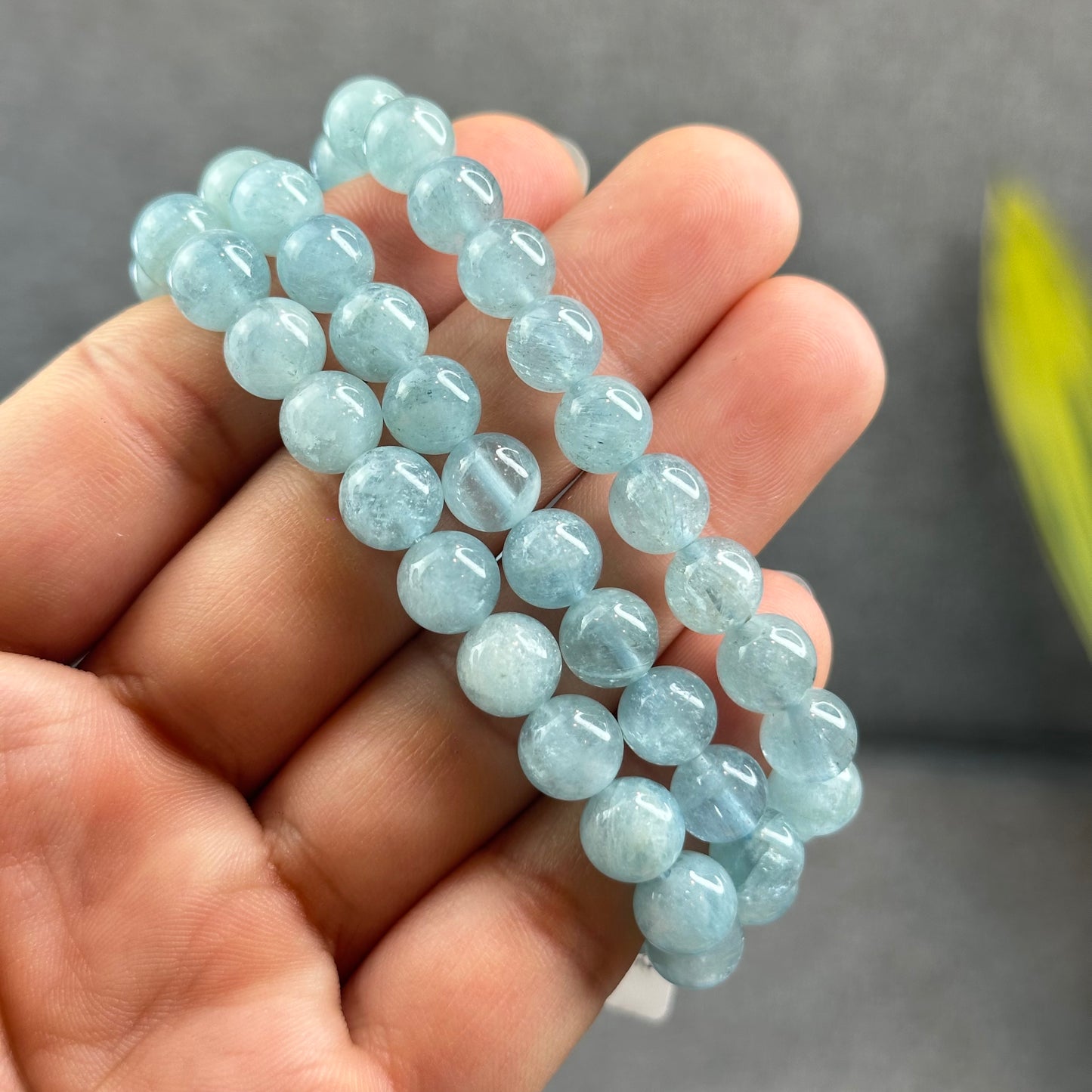 Natural Aquamarine Bracelet Size 8 mm