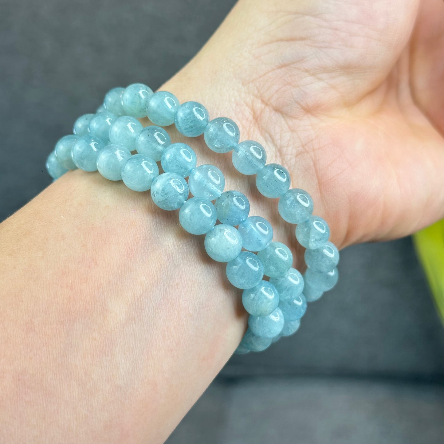 Natural Aquamarine Bracelet Size 8 mm