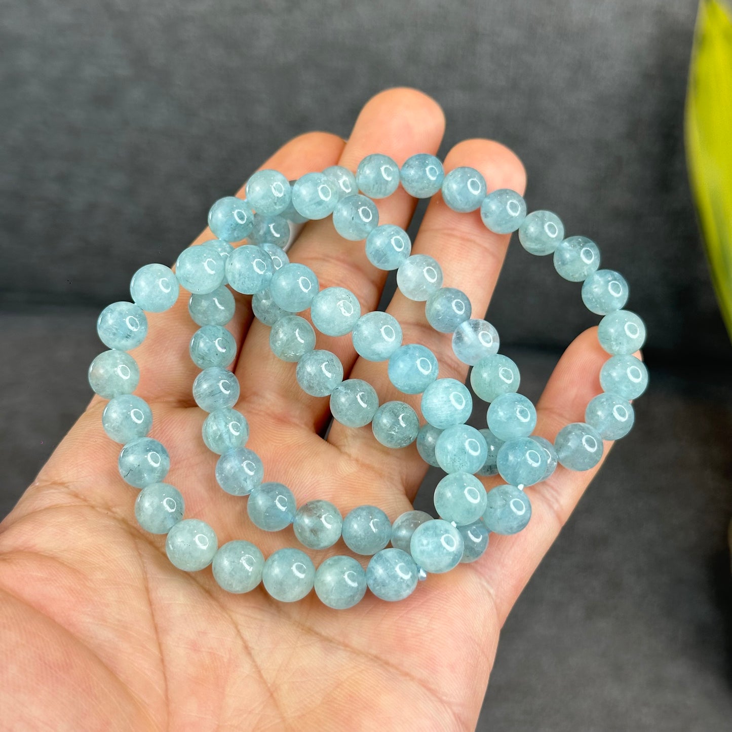 Natural Aquamarine Bracelet Size 8 mm