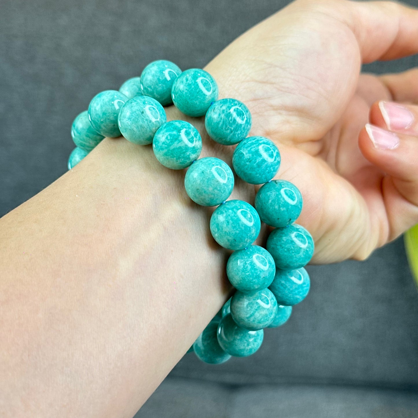 Natural Amazonite Bracelet Size 13.5 mm