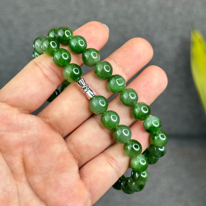 Natural Nephirite Jade Necklace Size 9.5-10 mm