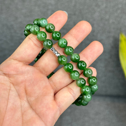 Natural Nephirite Jade Necklace Size 9.5-10 mm