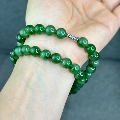 Natural Nephirite Jade Necklace Size 9.5-10 mm
