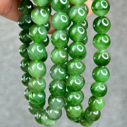 Natural Nephirite Jade Necklace Size 9.5-10 mm