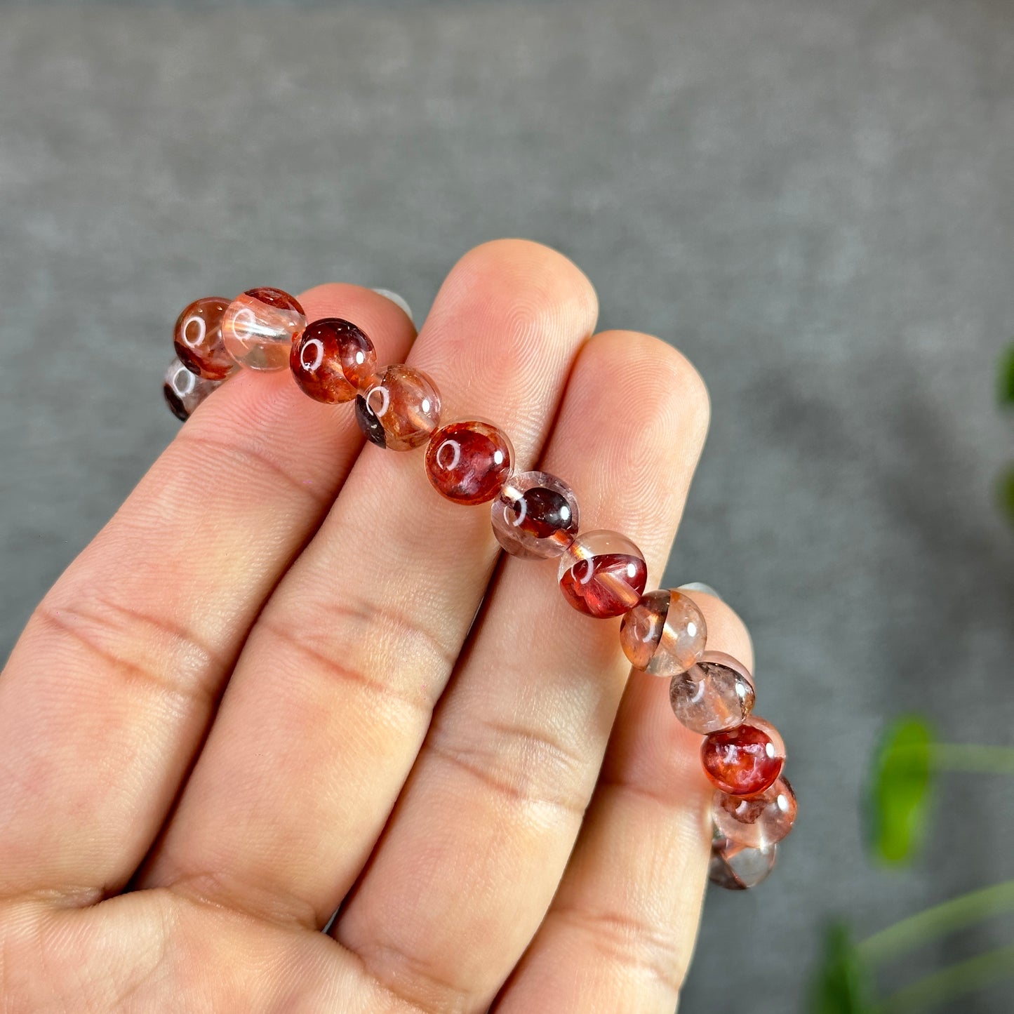 Clear Fire Quartz Bracelet Size 8 mm