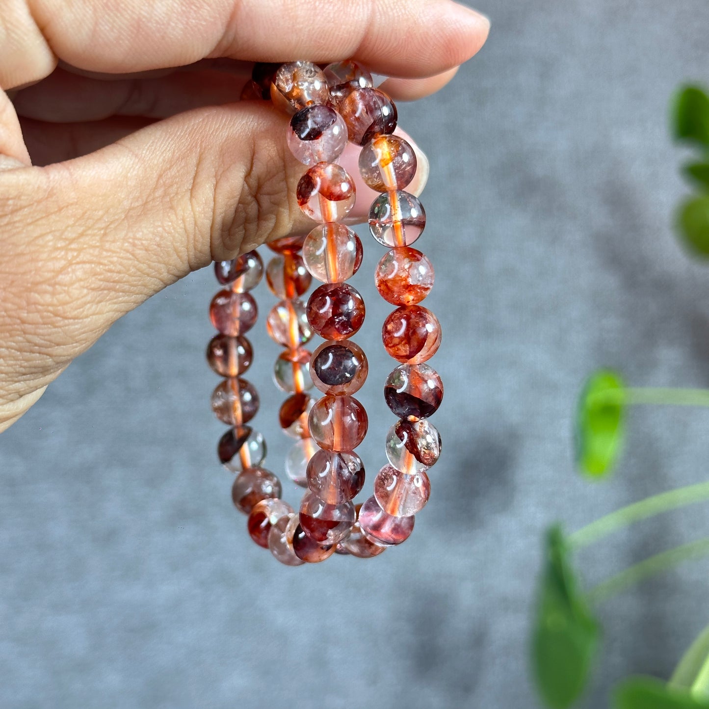 Clear Fire Quartz Bracelet Size 8 mm