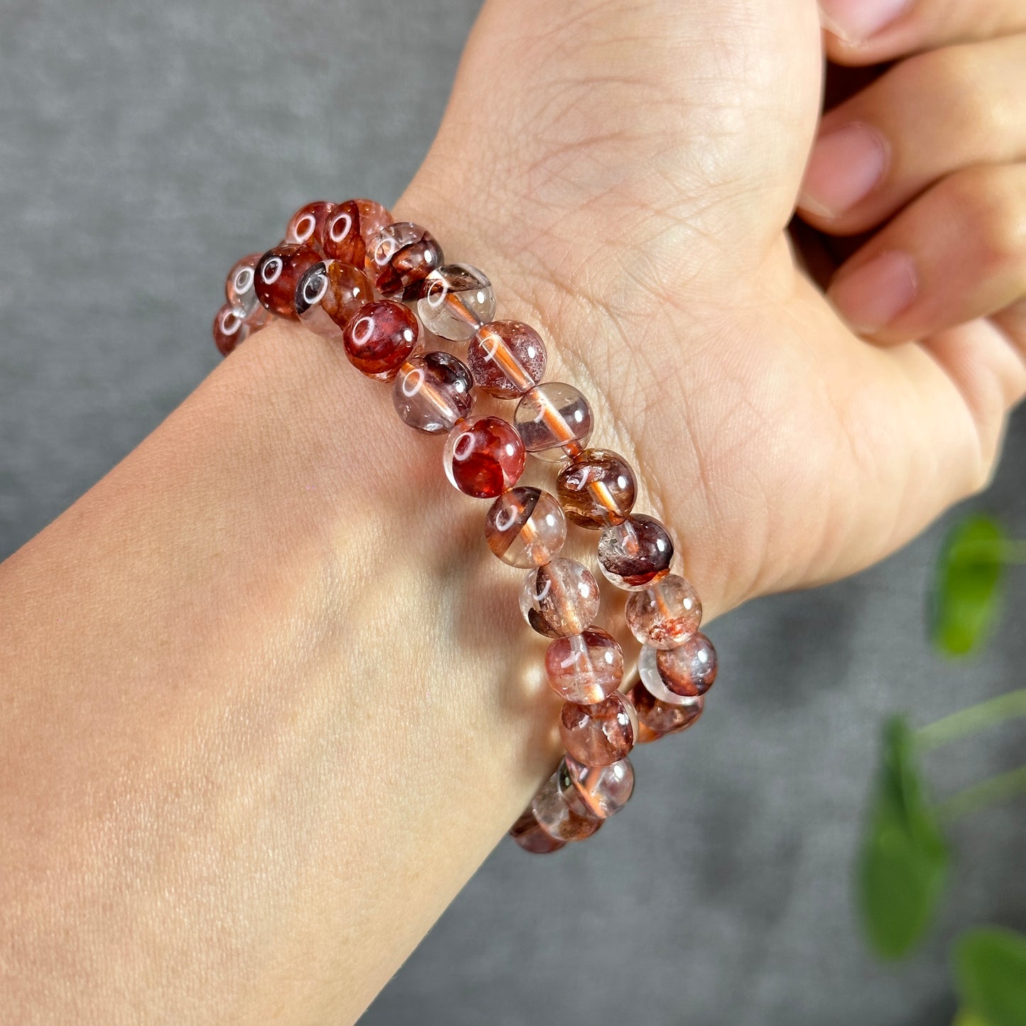 Clear Fire Quartz Bracelet Size 8 mm