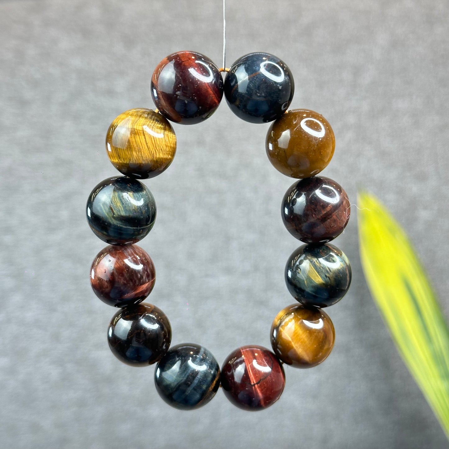 Natural Multi Colour Tiger Eye Bracelet Size 18 mm