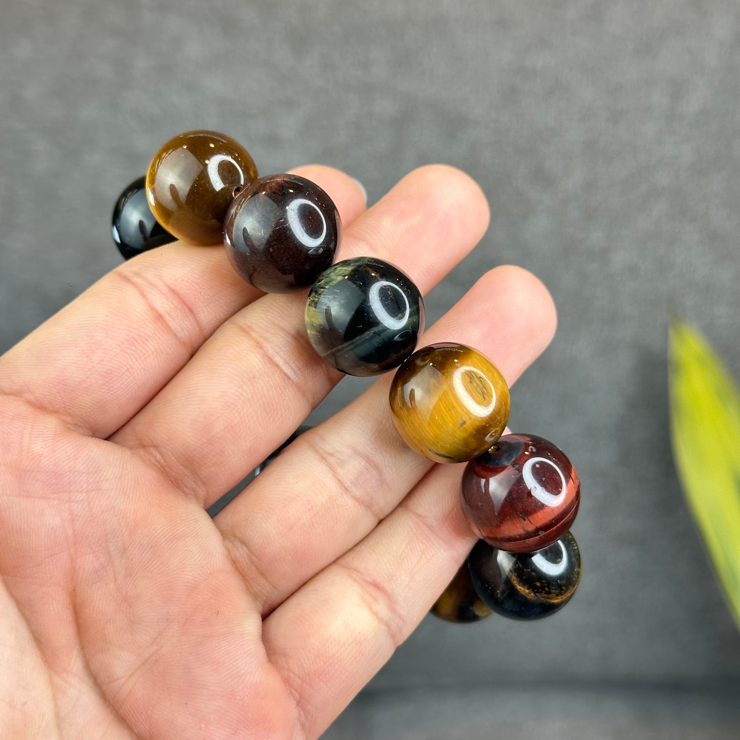 Natural Multi Colour Tiger Eye Bracelet Size 18 mm
