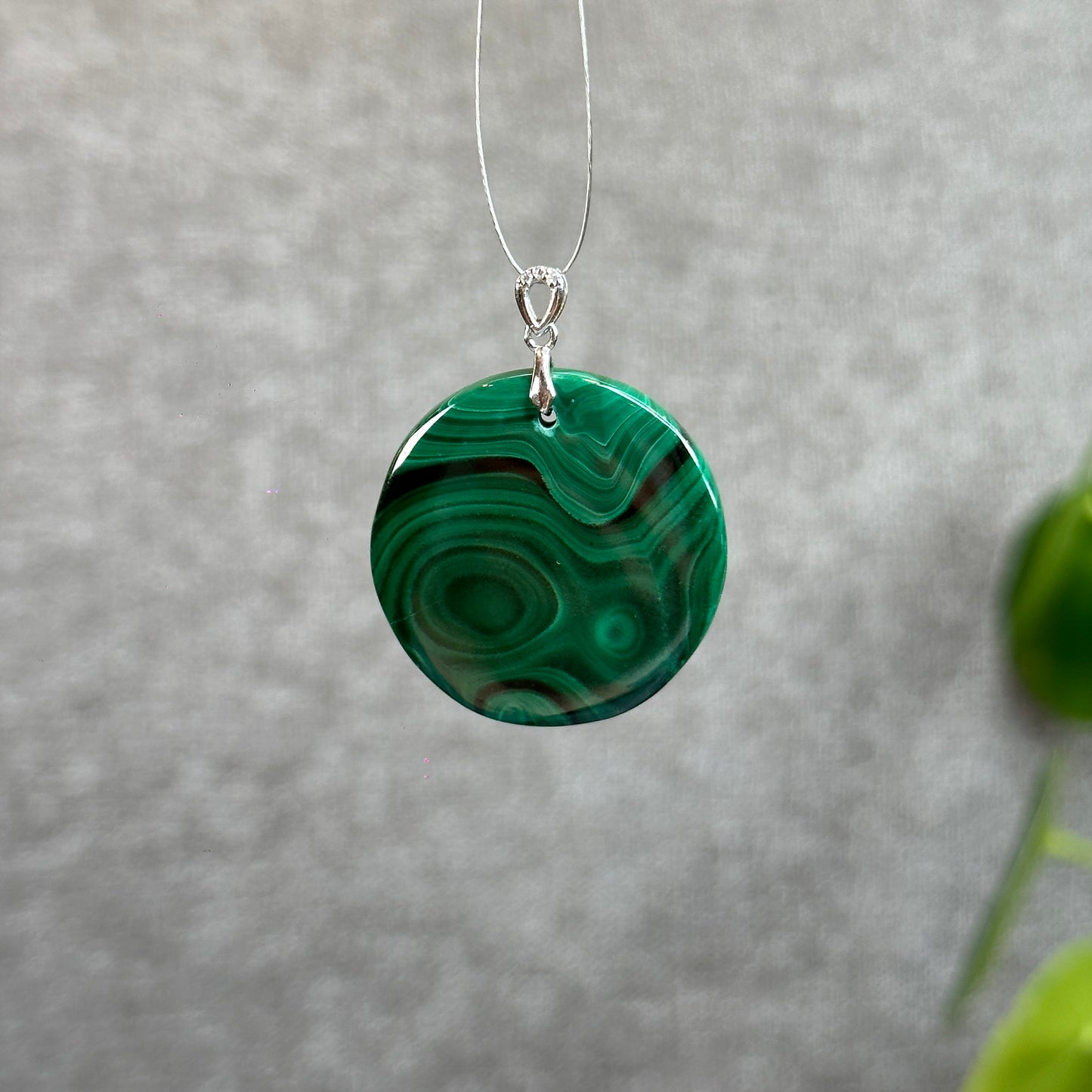 Malachite Pendant with Silver 925 Hook