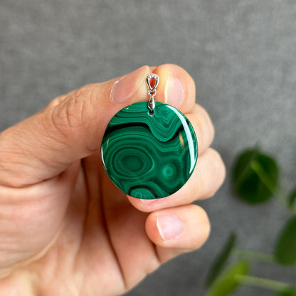 Malachite Pendant with Silver 925 Hook