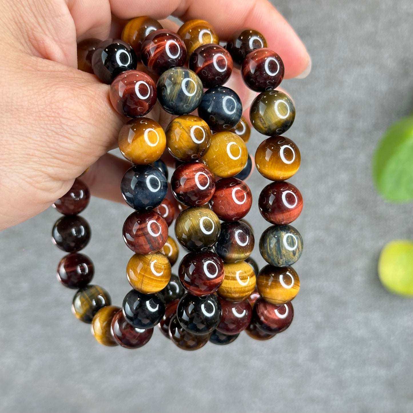 Tri Colour Natural Tiger Eye Bracelet Size 12 mm