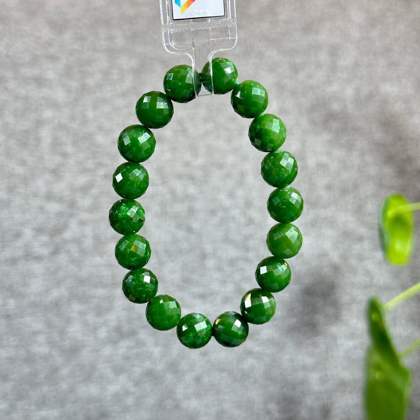 Faceted Natural Nephrite Jade VIP Bracelet Size 10 mm