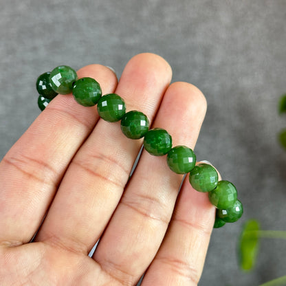 Faceted Nephrite Jade VIP Bracelet Size 9 mm