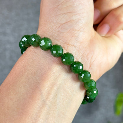 Faceted Nephrite Jade VIP Bracelet Size 9 mm