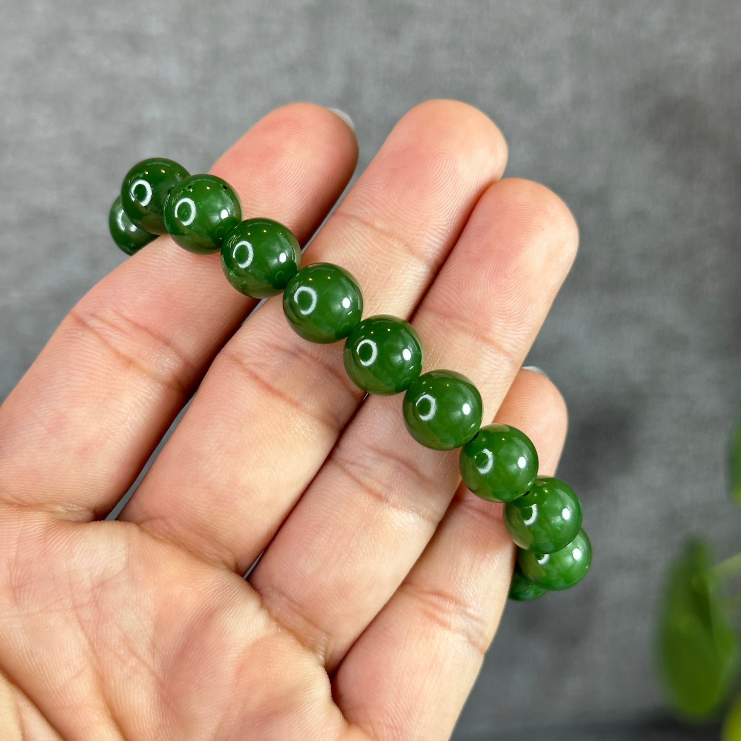 Natural Nephrite Jade VIP Bracelet Size 10 mm