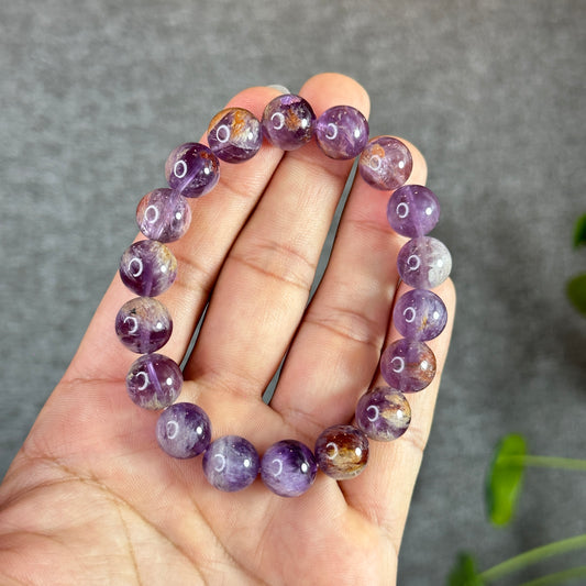 Amethyst Cacoxenite Bracelet Size 11 mm