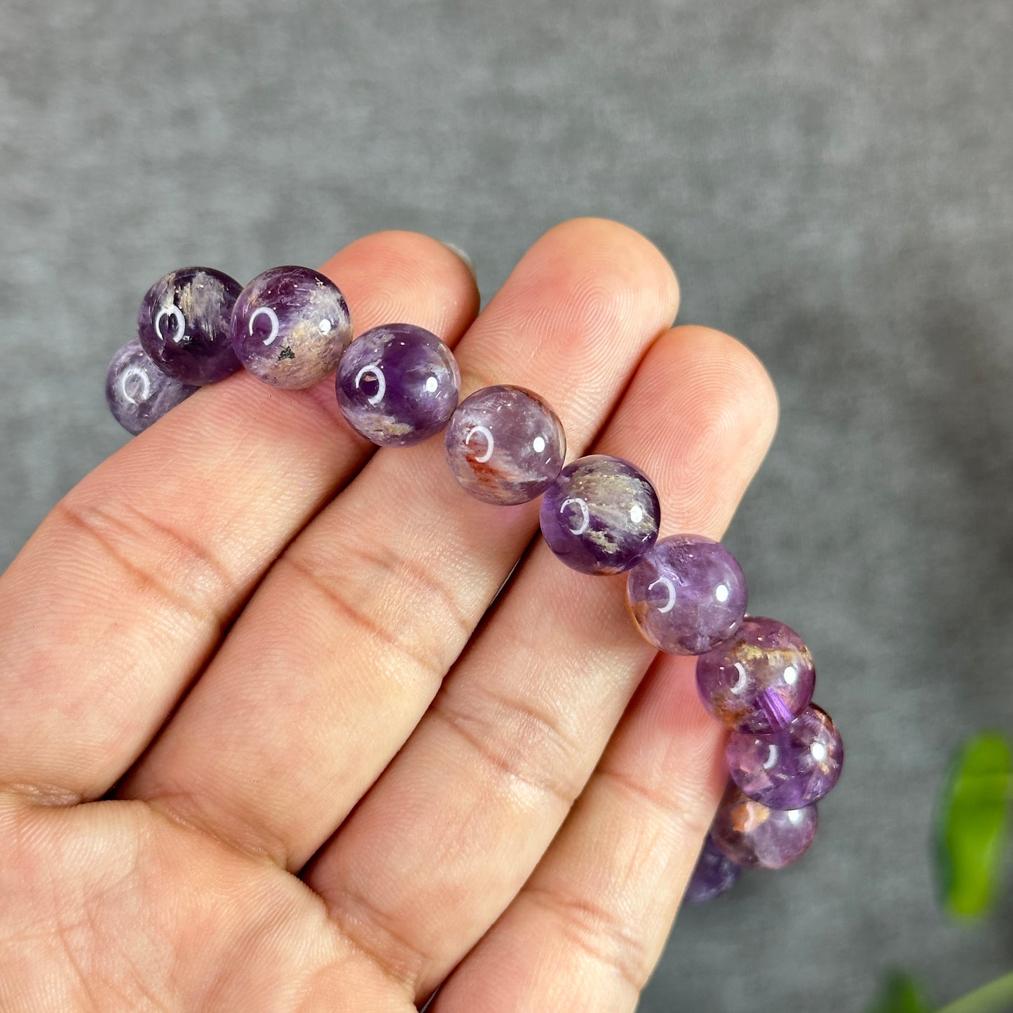 Amethyst Cacoxenite Bracelet Size 11 mm