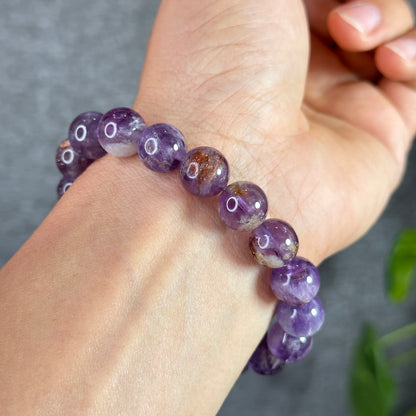 Amethyst Cacoxenite Bracelet Size 11 mm