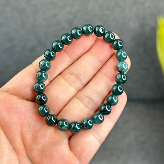 Natural Water Green Jadeite Jade Braclet Size 8 mm