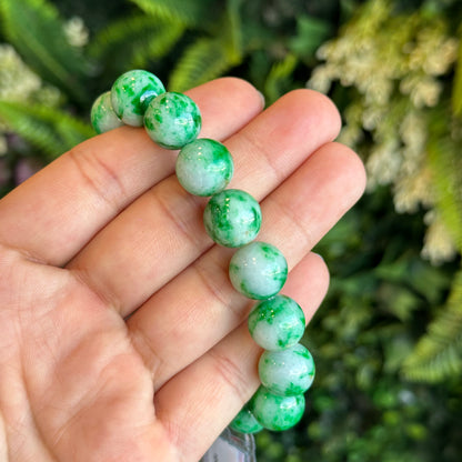 Bright Apple Green Natural Jadeite Jade Bracelet Type A Size 12.5 mm