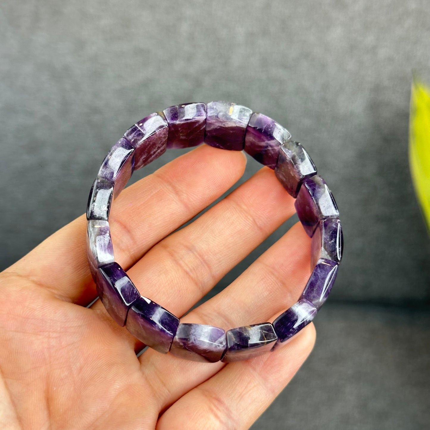 Natural Dream Amethyst Soft Bangle Bead Size 18 mm by 13 mm
