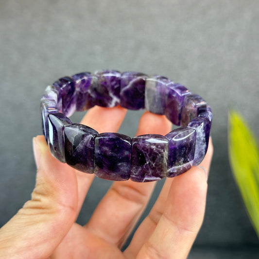 Natural Dream Amethyst Soft Bangle Bead Size 18 mm by 13 mm