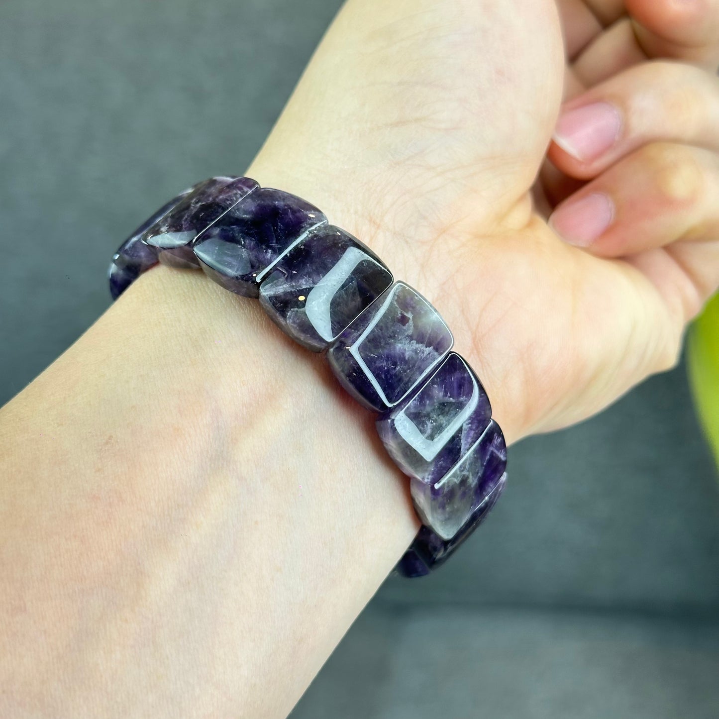 Natural Dream Amethyst Soft Bangle Bead Size 18 mm by 13 mm