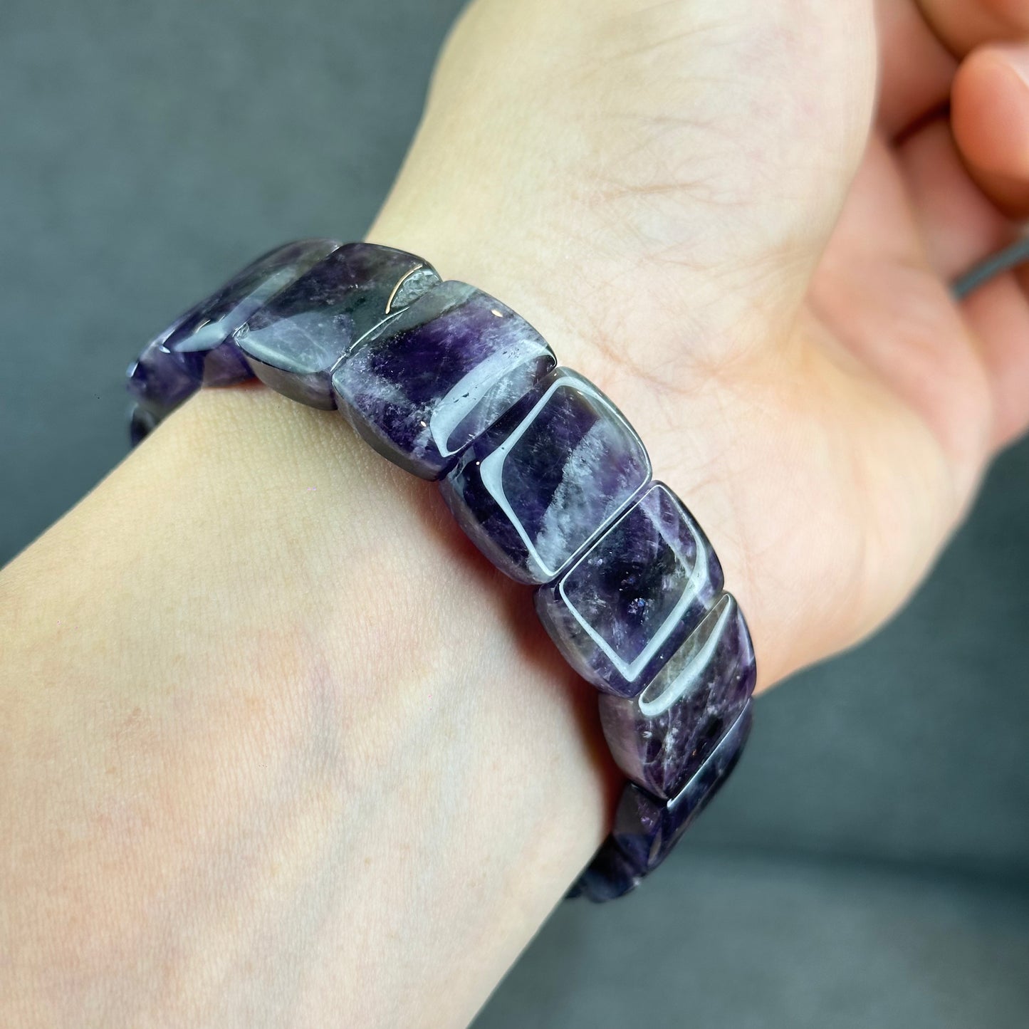 Natural Dream Amethyst Soft Bangle Bead Size 18 mm by 13 mm