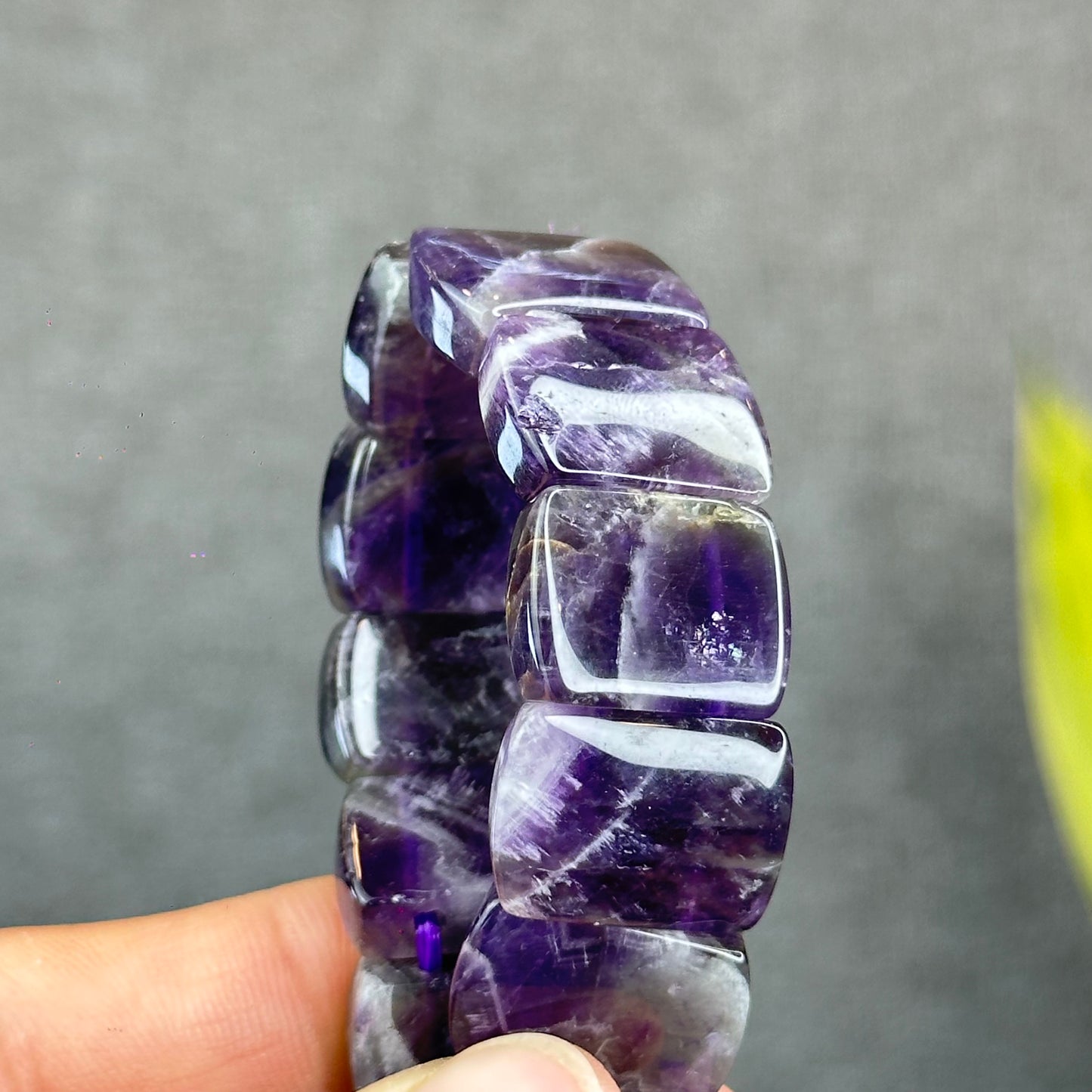 Natural Dream Amethyst Soft Bangle Bead Size 18 mm by 13 mm