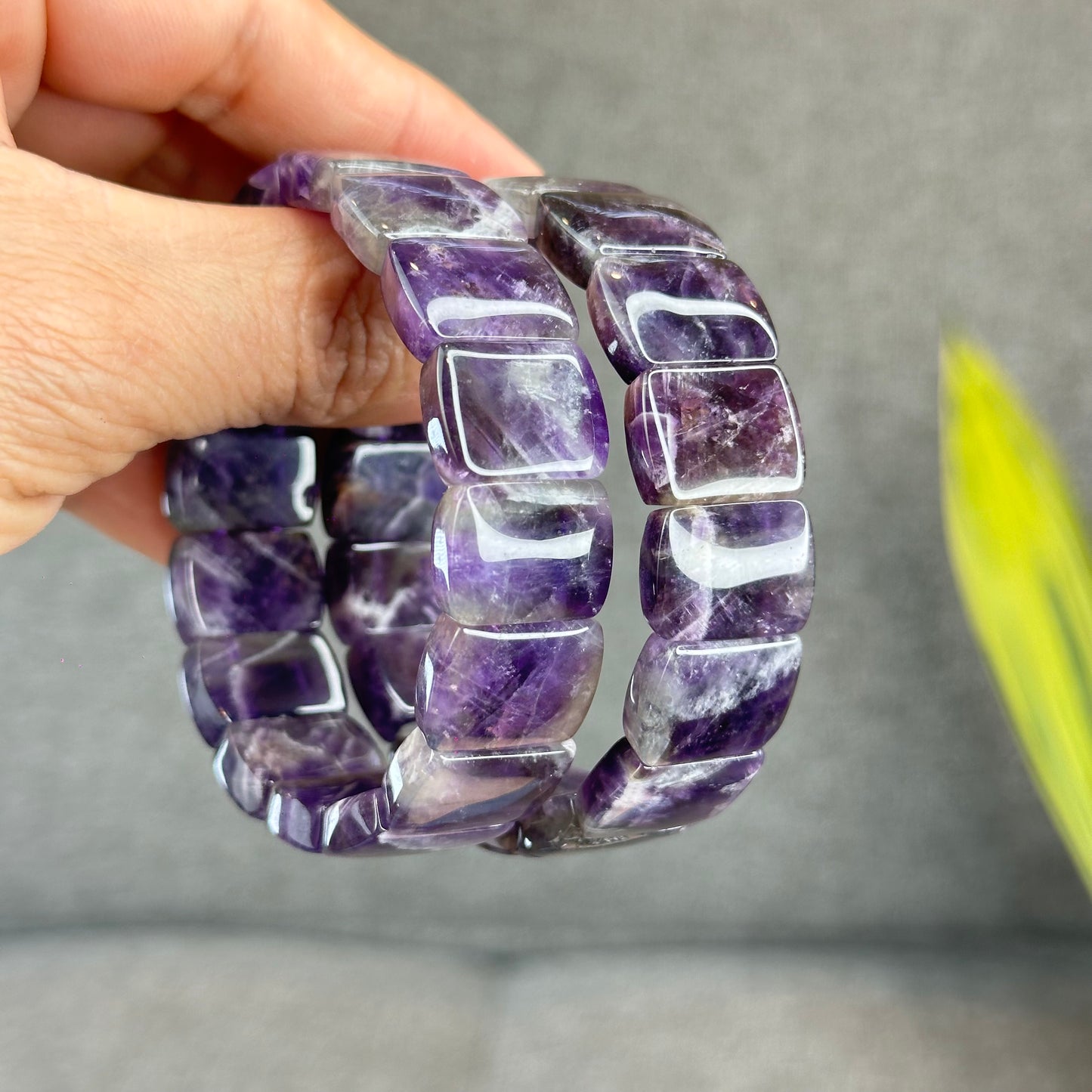Natural Dream Amethyst Soft Bangle Bead Size 18 mm by 13 mm