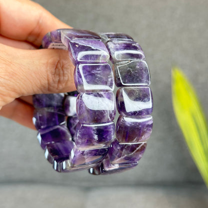 Natural Dream Amethyst Soft Bangle Bead Size 18 mm by 13 mm
