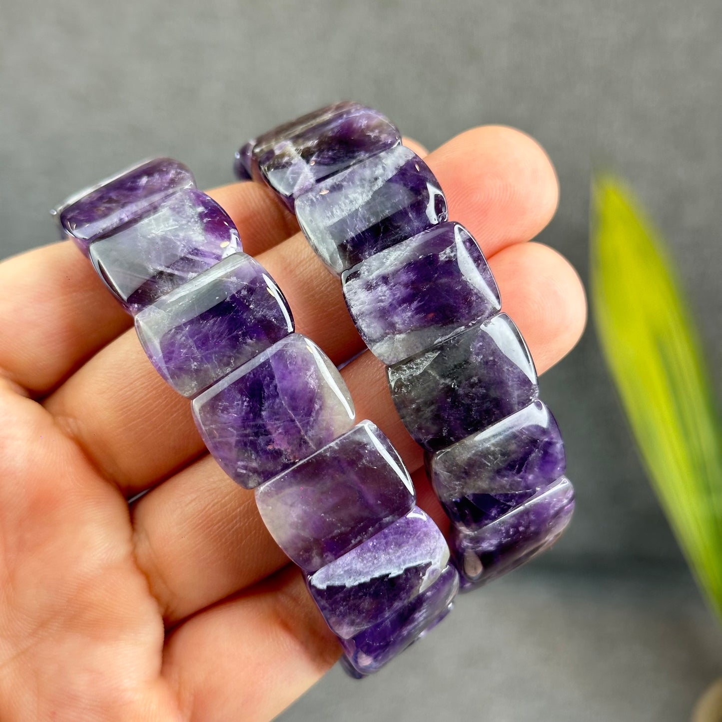 Natural Dream Amethyst Soft Bangle Bead Size 18 mm by 13 mm