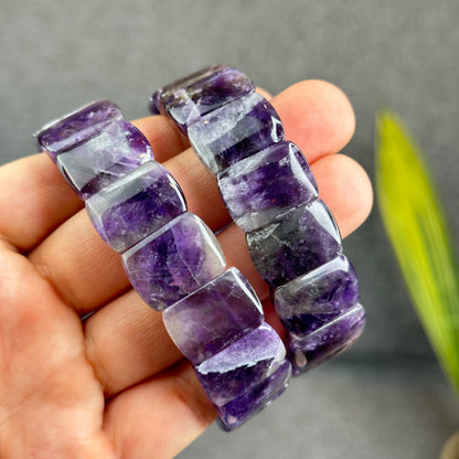 Natural Dream Amethyst Soft Bangle Bead Size 18 mm by 13 mm