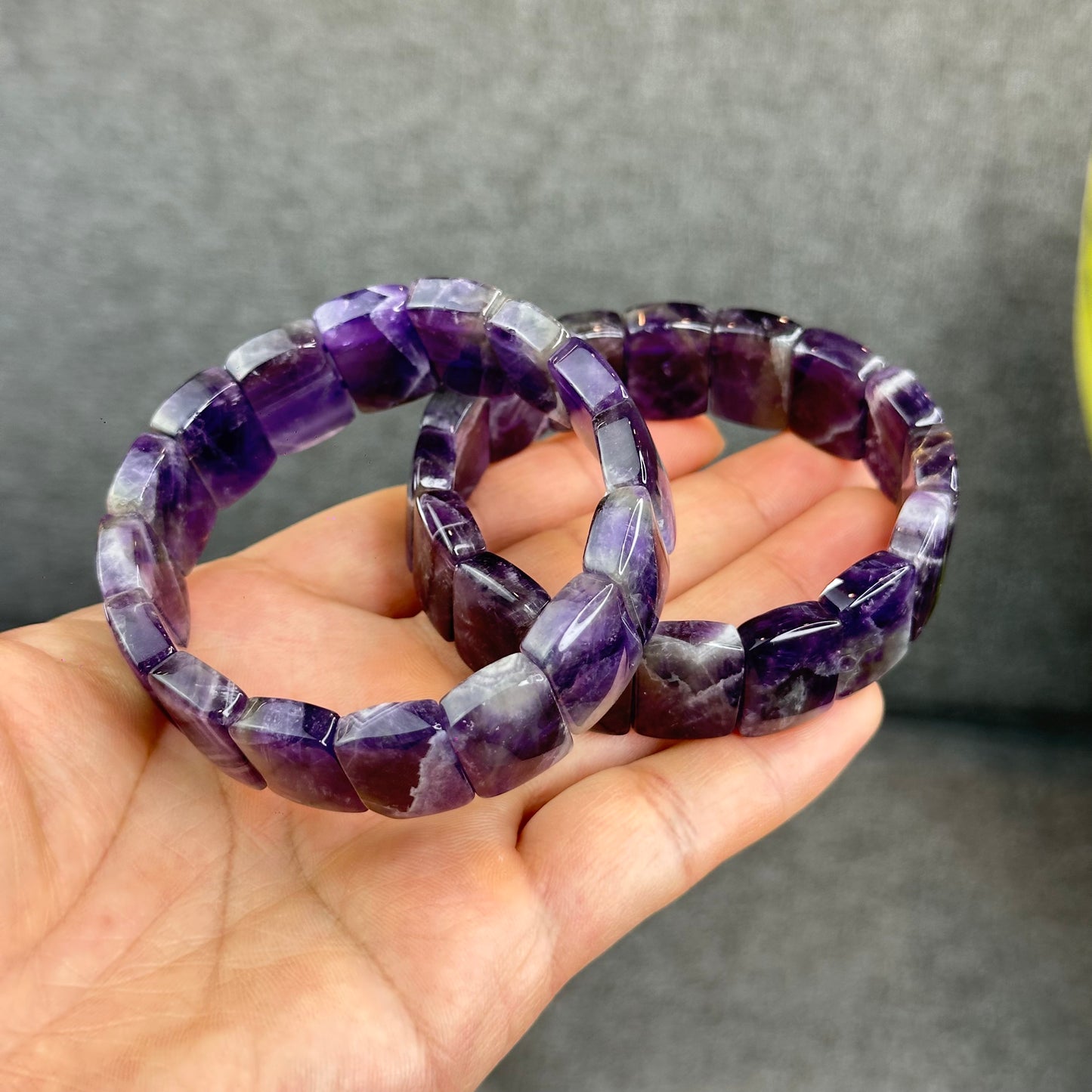 Natural Dream Amethyst Soft Bangle Bead Size 18 mm by 13 mm