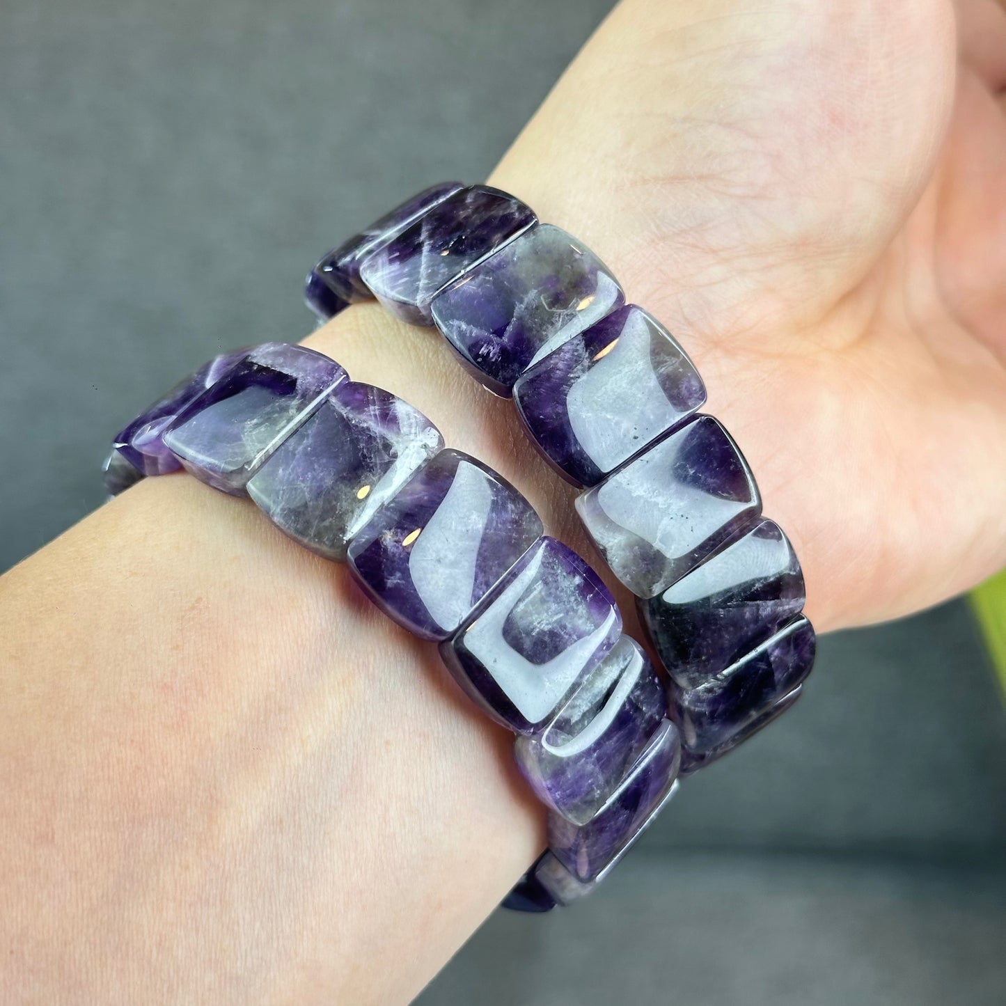 Natural Dream Amethyst Soft Bangle Bead Size 18 mm by 13 mm