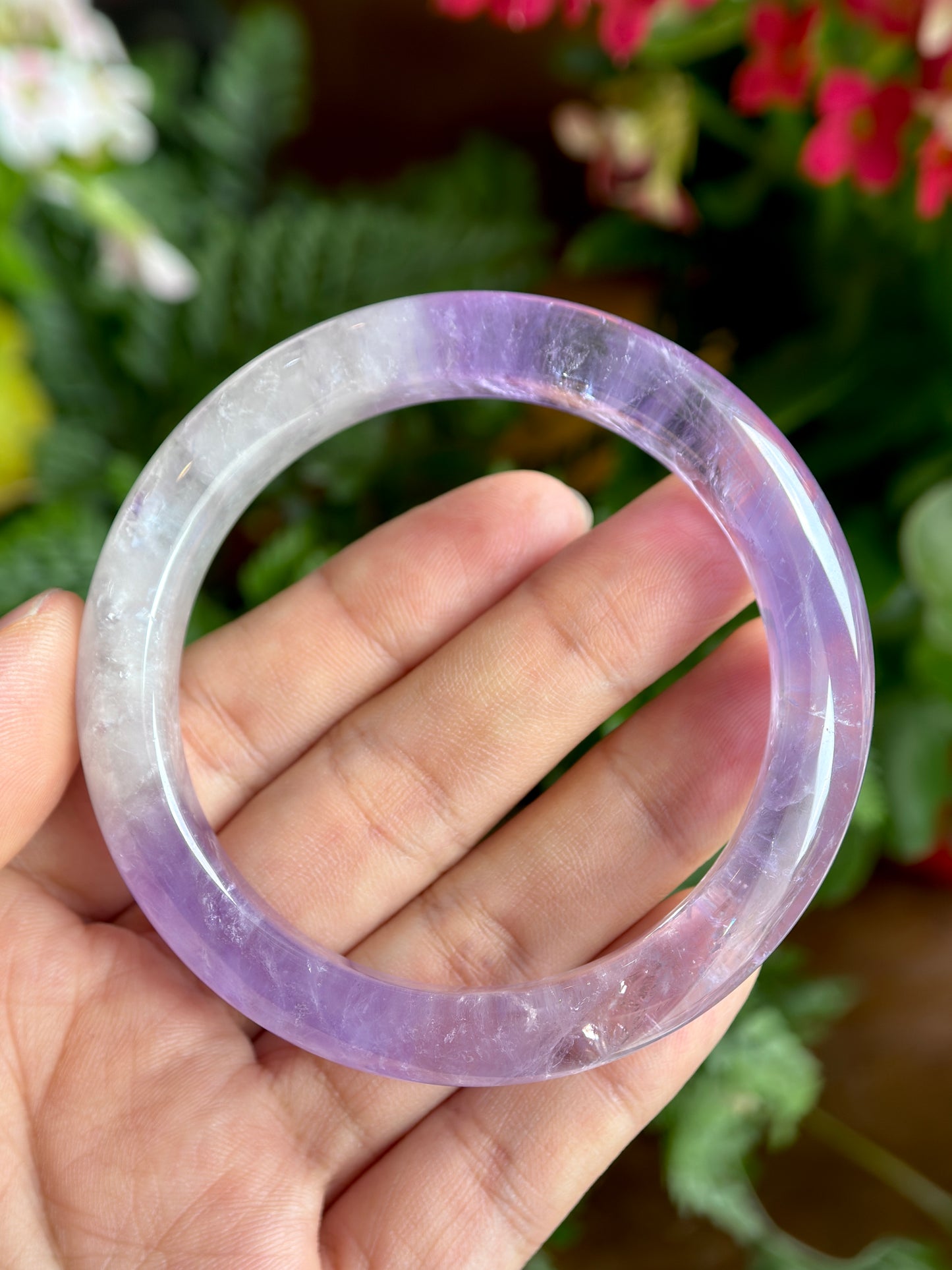 Natural Amethsyt Banlge Leaf Style Size 56.5 mm