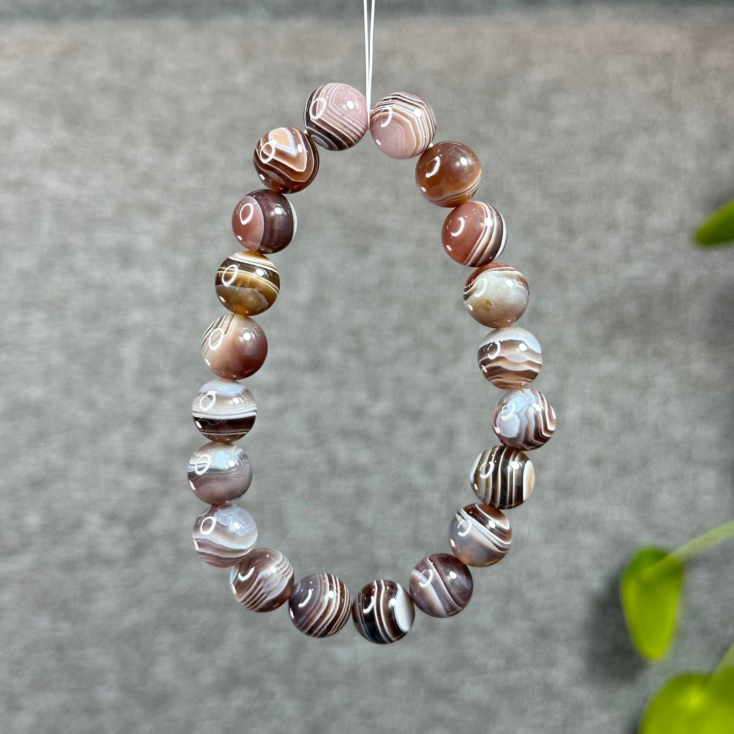 Natural Botswana Agate Bracelet Size 10.2 mm