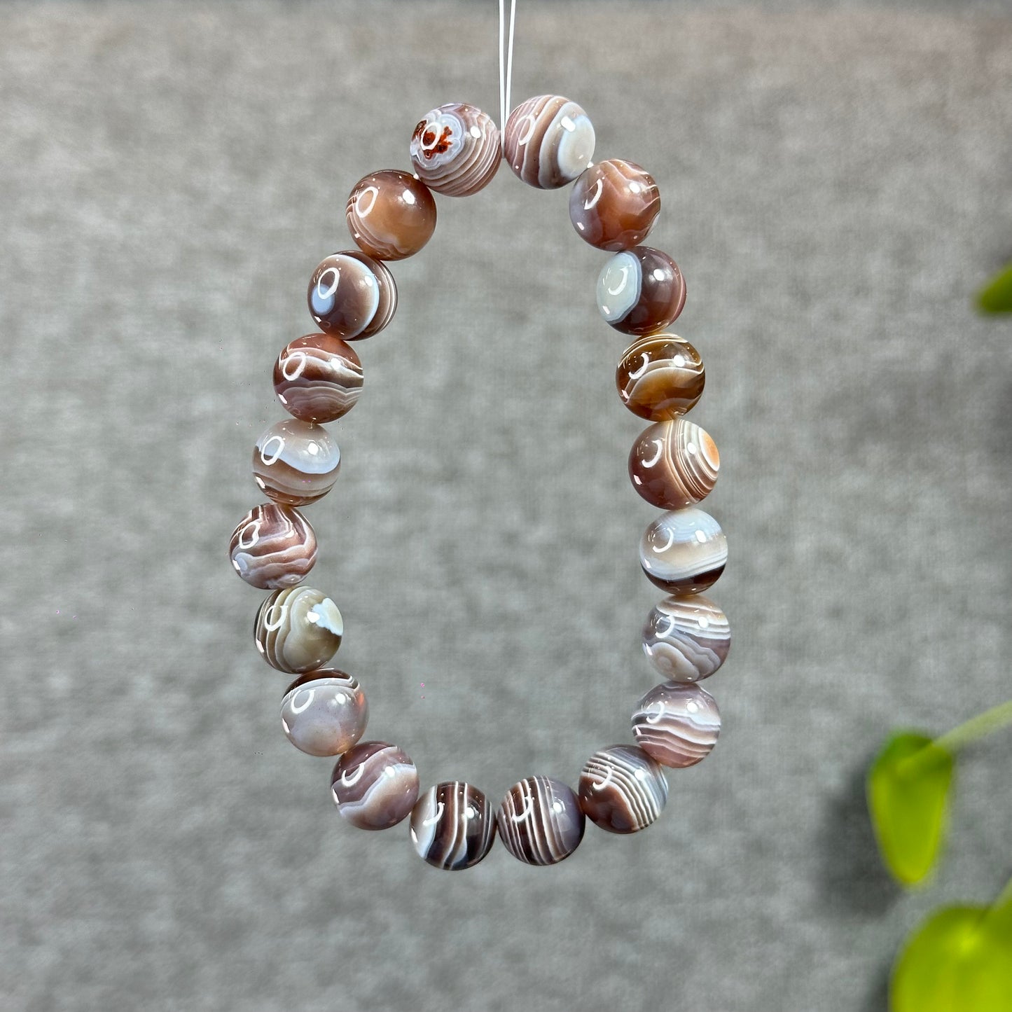 Natural Botswana Agate Bracelet Size 10.2 mm