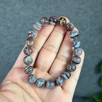 Natural Botswana Agate Bracelet Size 10.2 mm