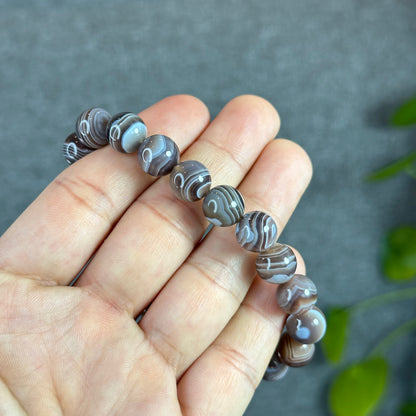 Natural Botswana Agate Bracelet Size 10.2 mm