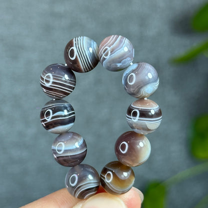 Natural Botswana Agate Bracelet Size 10.2 mm