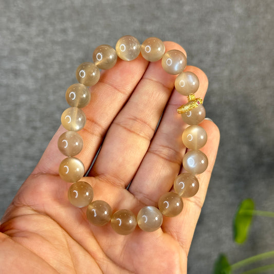 Brown Moonstone Bracelet Size 10.5 mm