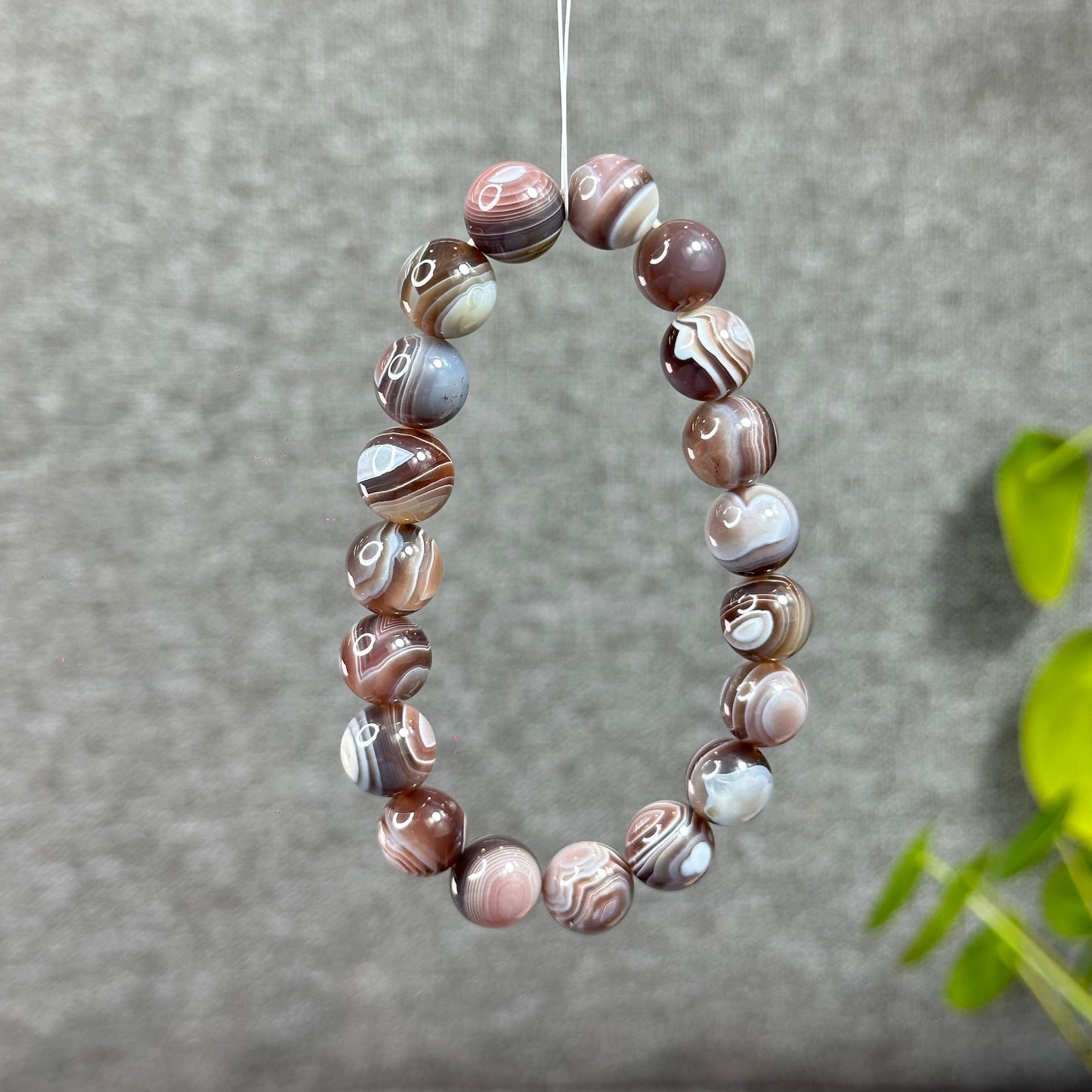 Natural Botswana Agate Bracelet Size 10.2 mm