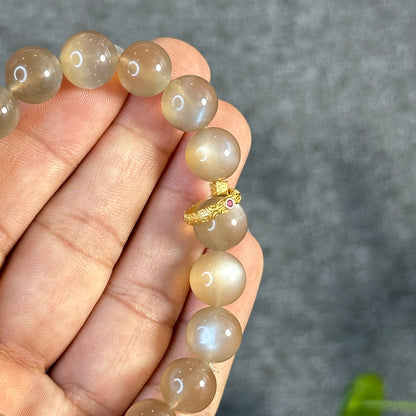 Brown Moonstone Bracelet Size 10.5 mm