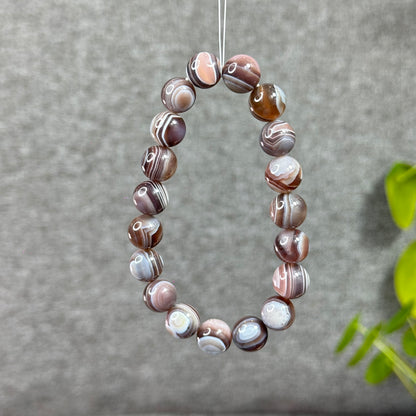 Natural Botswana Agate Bracelet Size 10.2 mm