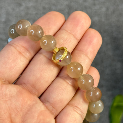 Brown Moonstone Bracelet Size 10.5 mm