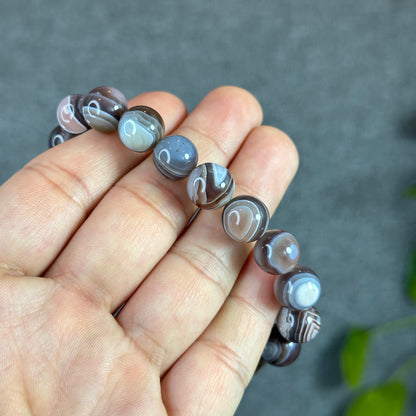 Natural Botswana Agate Bracelet Size 10.2 mm