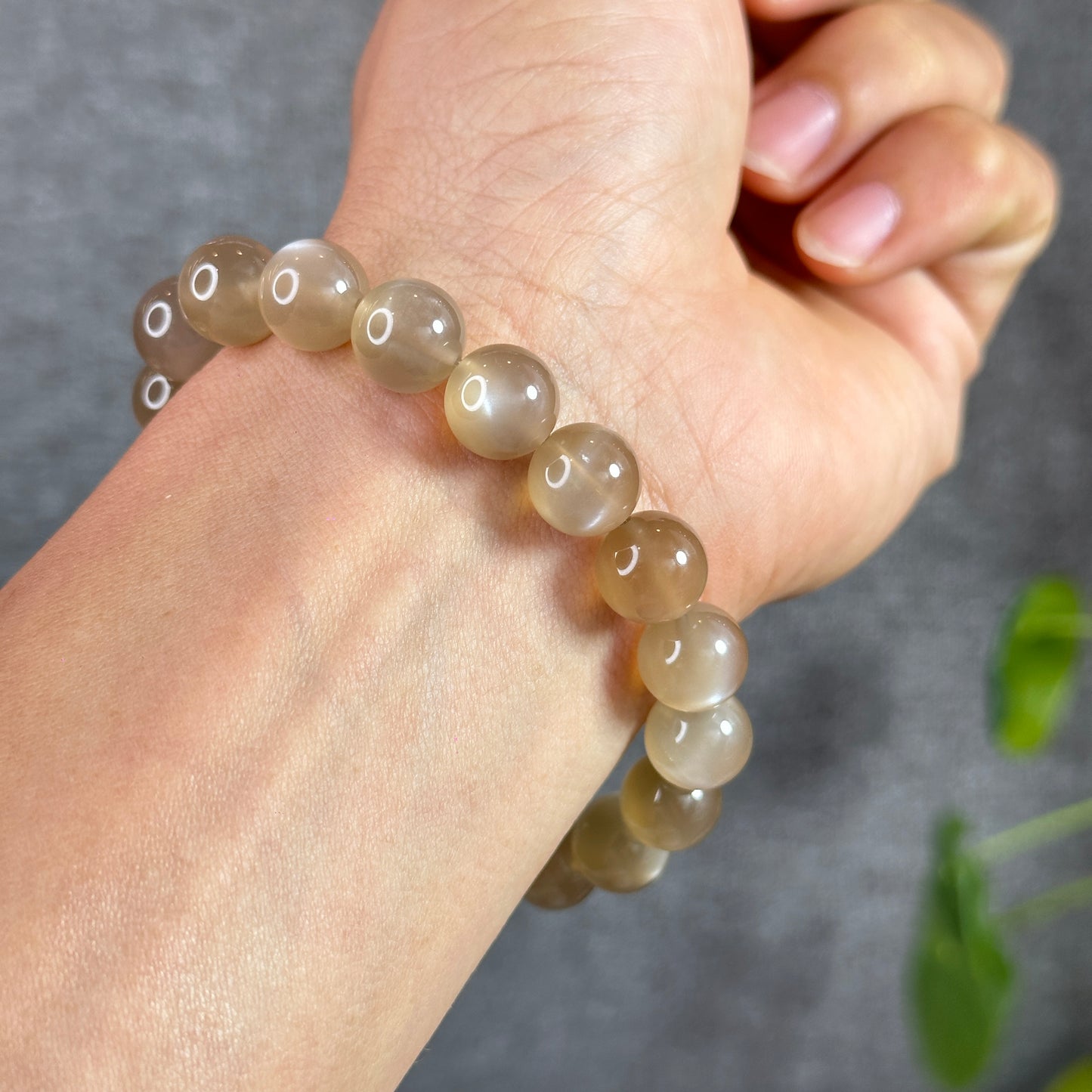 Brown Moonstone Bracelet Size 10.5 mm