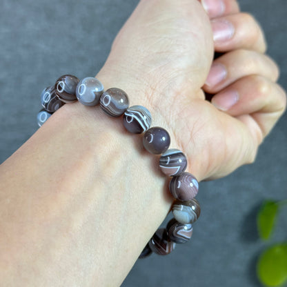 Natural Botswana Agate Bracelet Size 10.2 mm